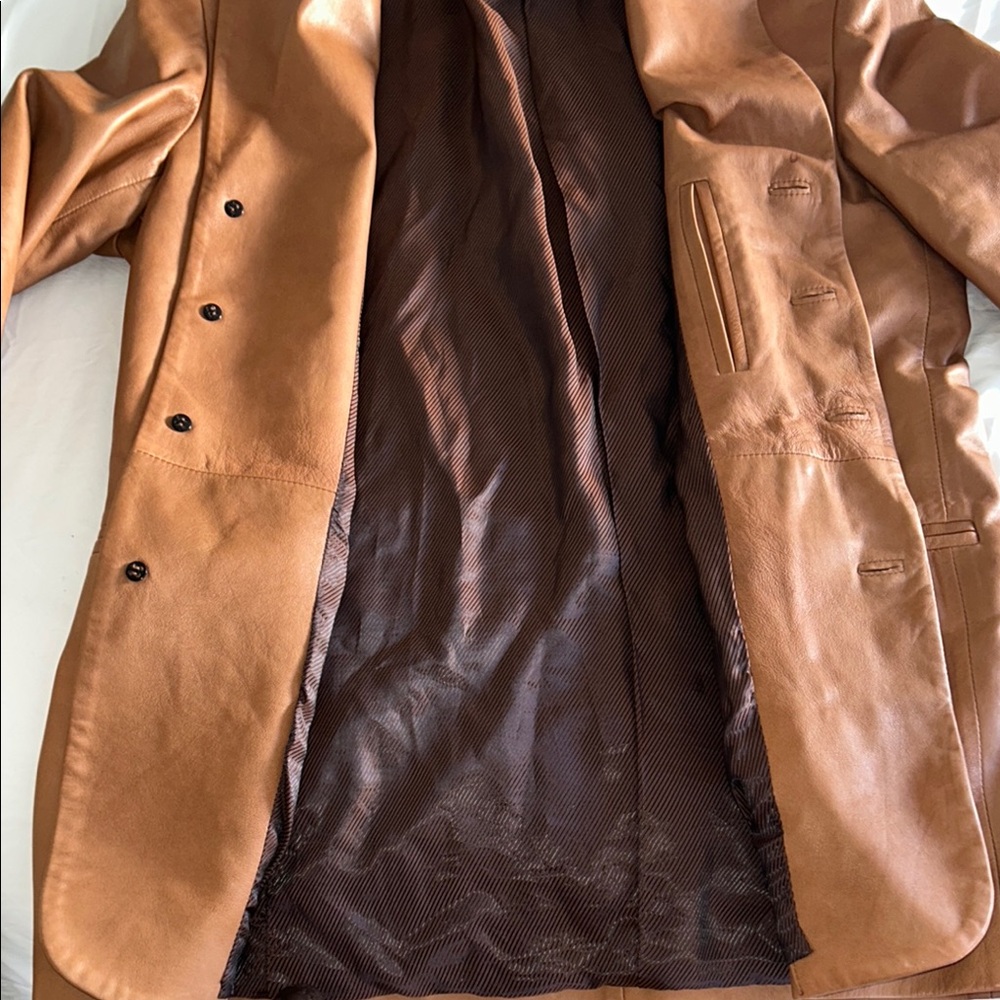Giorgio Brutini Men's Brown Leather Blazer Jacket - Picture 9 of 16